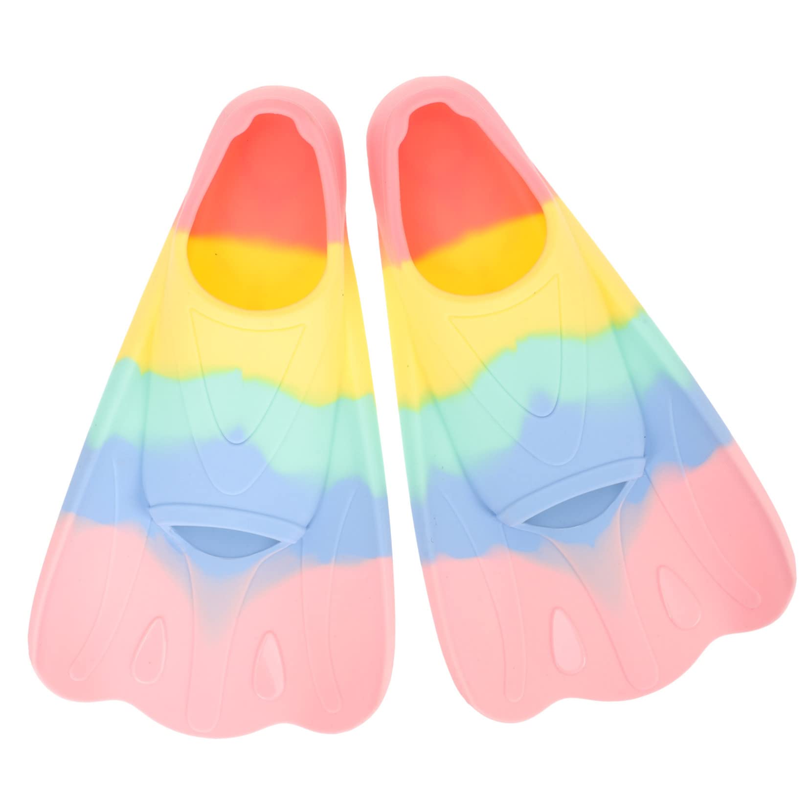 Kisangel 1 Pair Silicone Lightweight Diving Flippers for Comfortable Swimming Snorkeling for Training Macaron Color XXS