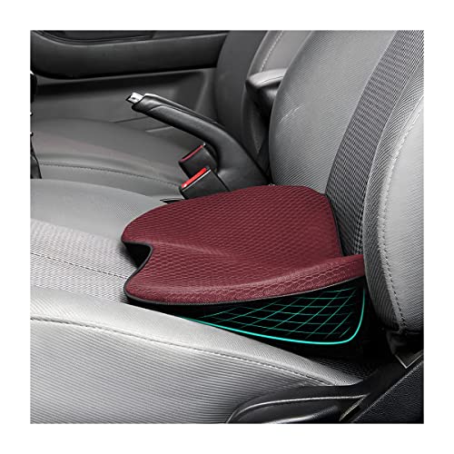 CGEAMDY Cuscino per Sedile Auto, Cuscino del Sedile a Cuneo, Cuscino Universale Memory Foam Schiena per Auto, Cuscino Lombare Auto Lavabile, Traspirante, Per Auto, Furgoni e Camion (Rosso)