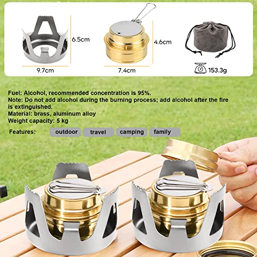 Komclub Mini Alcohol Stove For Backpacking Portable Alcohol Stove Spirit Burner Ultralight Camping Mini Camp Stove Cookware Set Outdoor Camping Hiking Backpacking Picnic #TOP1