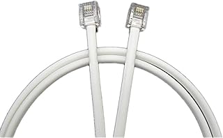 Linear Connect 9 Metre Premium White Phone Socket To Router DSL Internet Extension Cable Lead Broadband/ADSL VDSL/Quality Twisted Solid Copper Pair / RJ11 - RJ11. MADE IN ENGLAND