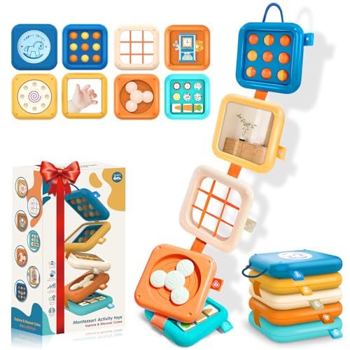 Image of Travel Busy Board for Baby 1 Year Old, 7-in-1 Montessori Sensory Activity Board, Airplane & Car Seat Toy, Fine Motor Skills Learning Toy, Gift for 1 2 3 Year Old Boys Girls