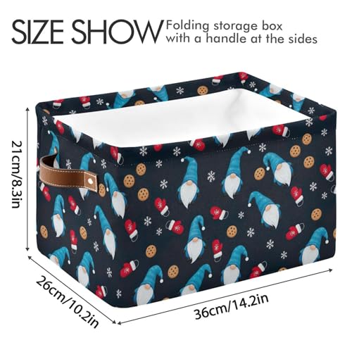 Panier de rangement pliable haut de gamme avec poignées et motif nains