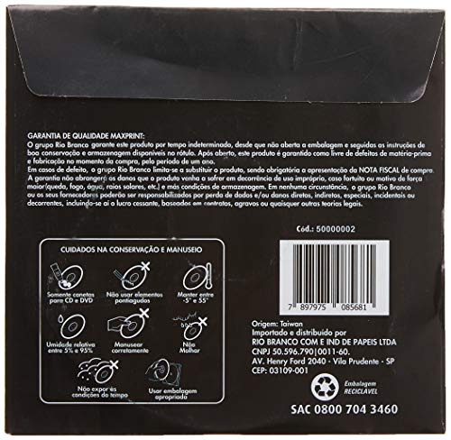 MÍDIA DVD+RW Gravável MAXPRINT 4.7 GB - 120 MIN - 16X - Envelope Papel