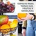 Chefarone frutero de 3 pisos - Cesta de frutas metálica para mostrador...