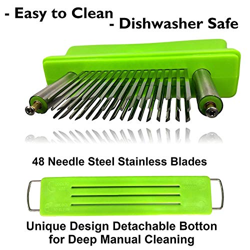 Image of Toughest Meat Tenderizer Tool, 48 Needle Meat Tenderizer Blades Transforms Hard & Cheap Cuts into Expensive - Buttery Goodness Without Meat Mallet Crushing