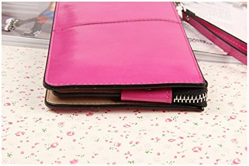 Women's Solid Color PU Leather Wristlet Clutches Purse Wallet Credit ID Cards Holder - Image 4