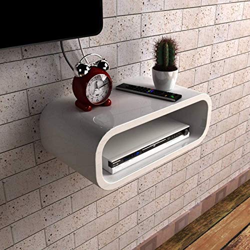 Wandhalterung TV-Box Set-Top-Box Modem-Kabelbox Für WLAN-Router DVD-Player Streaming-Gerät Regal (Farbe: Weiß + Schwarz)