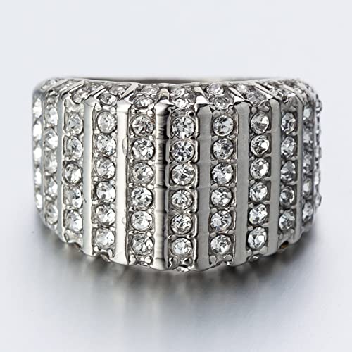 Jude Jewelers Stainless Steel Wedding Engagement Eternity Cluster Cocktail Anniversary Valentine Statement Ring2