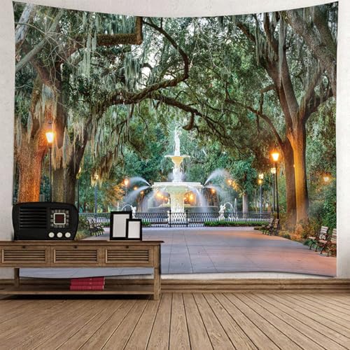 Tapisserie murale paysage arbres 256x350cm pour chambre d'enfant