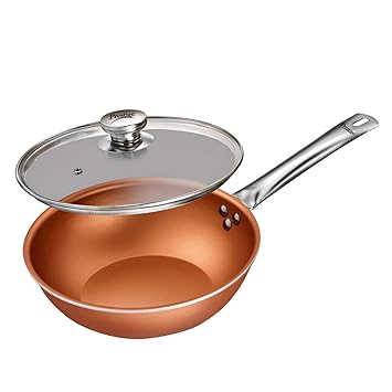 Prestige Cuprus Aluminium kadai 2.5L with Glass lid(steam Vent)|Gas &Induction Compatible-Abrasion Resistant Coating|SS Stay Cool Handles