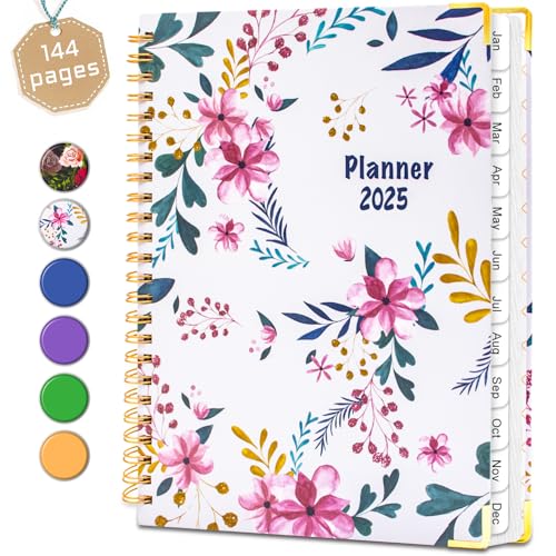 BLESWIN 2025 Diary A5 Week to View, 12 Months Monthly Planner, JAN.2025-DEC.2025, Weekly Diary Organizer Planner, Weekly Planner Spiral Bound with Inner Pocket, Academic Diary Planner for Life Work
