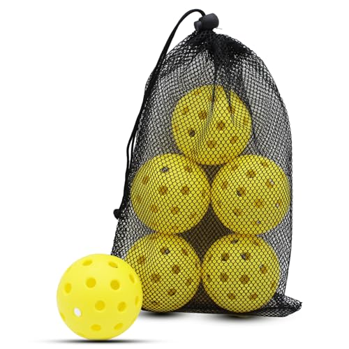 Image of Magicorange Pickleball Balls,USAPA Approved 40 Holes Outdoor Pickleballs | 6 /20 Pack with Mesh Bag for All Paddles and Courts,Weather Resistant,High Elasticity, Durable Seamless Design,Easy to Control
