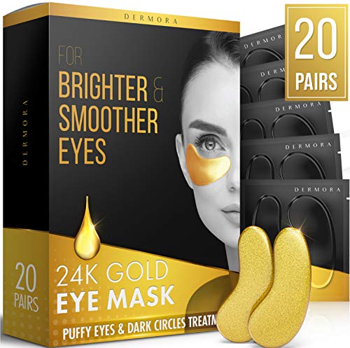 24K Gold Eye Mask– 20 Pairs - Puffy Eyes and Dark Circles Treatments