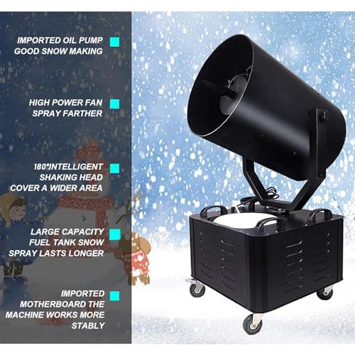 Máquina de nieve comercial TsoLay de 3000 W, con oscilación de 180°, control remoto, alcance de pulverización de 10 m y cobertura de 150 m2, ideal para efectos navideños, bodas y fiestas miniatura 3