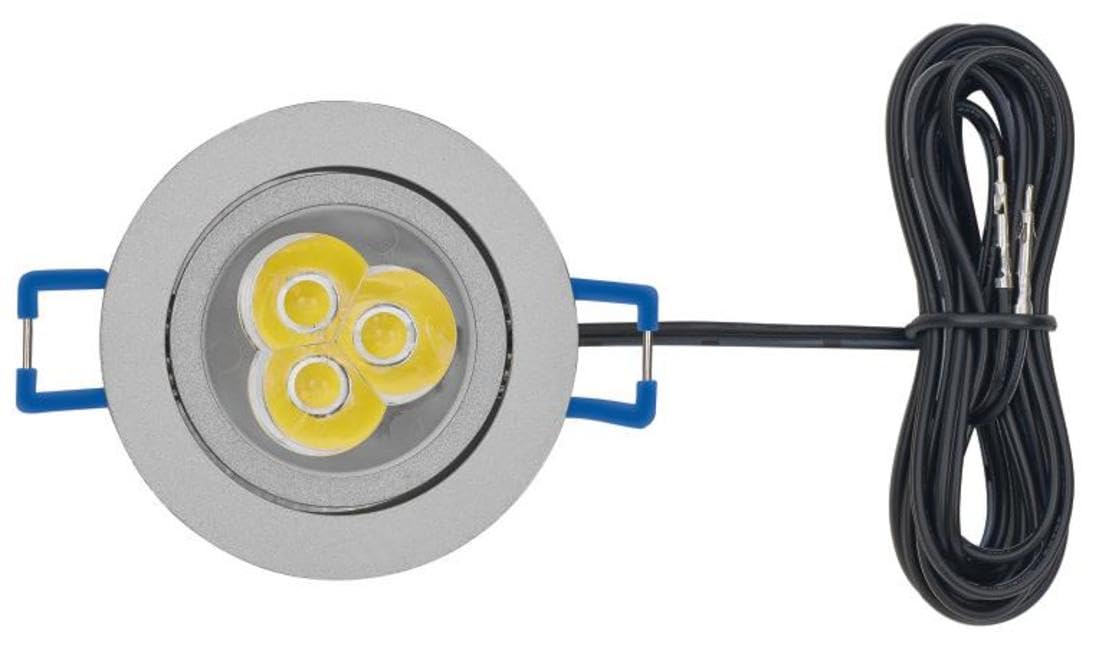Tresco L-LED-3DSP-W-1 12VDC 3W Pockit Spot LED Light - 3000K - Nickel