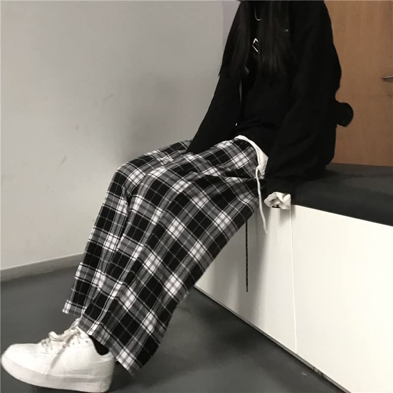 Casual Plaid Pants Y2K Goth Alt Baggy Pants Fairy Grunge Alternative Clothing Drawstring Fairycore Streetwear4