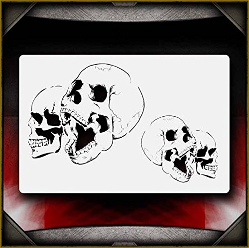 Skull 12 AirSick Airbrush Stencil Template