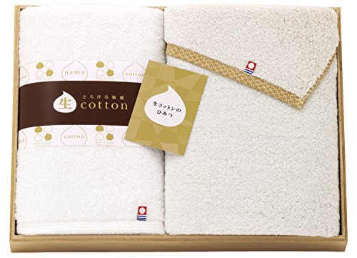 imabari towel Japan 今治タオル 生コットン タオル 木箱入 セット フェイスタオル×2 60840