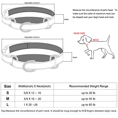Personalized Martingale Dog Collar-Reflective Martingale Collars With Buckle, Custom Training Martingale Dog Collars Embroidered With Name And Phone Number For Small Medium Large Dogs #TOP6