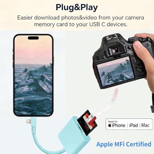 Lecteur carte mémoire iPhone saturé, adaptateur SD et MicroSD double slot USB-C