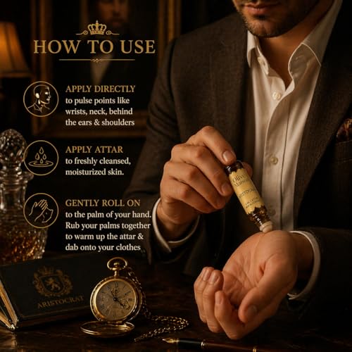Image of Aristocrat Attar 6ml for Men & Women | Long Lasting Luxury Perfume Oil | Alcohol-Free Premium Fragrance Roll-On