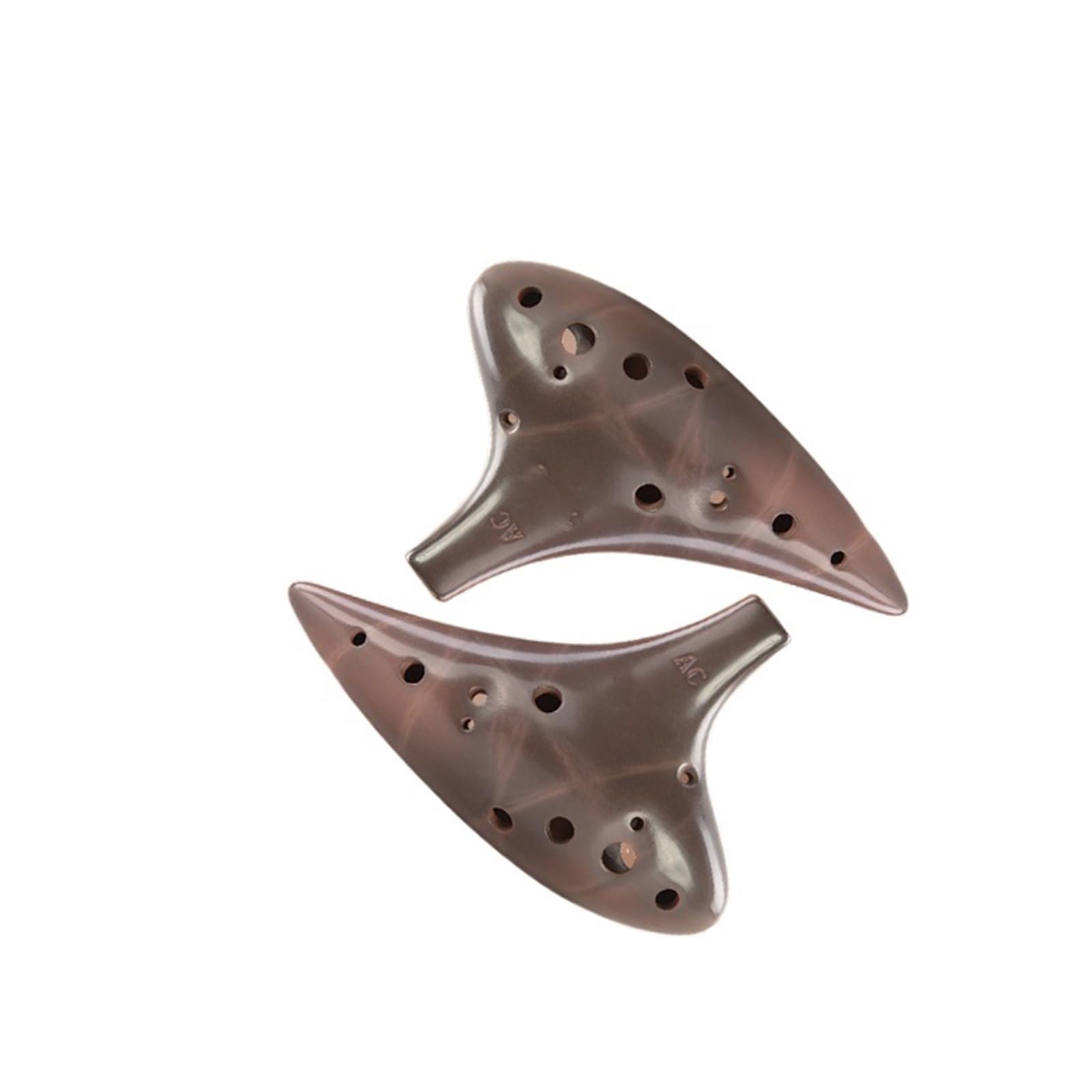 Ocarina instrumento Ocarina De Cuatro Piezas De Arcilla Morada De 12 Agujeros Para Amantes De La Música(Purple clay seven-piece set)