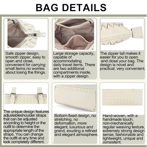 Bolso Tote Grande de Cuero Vegano Trenzado para Mujer miniatura 4
