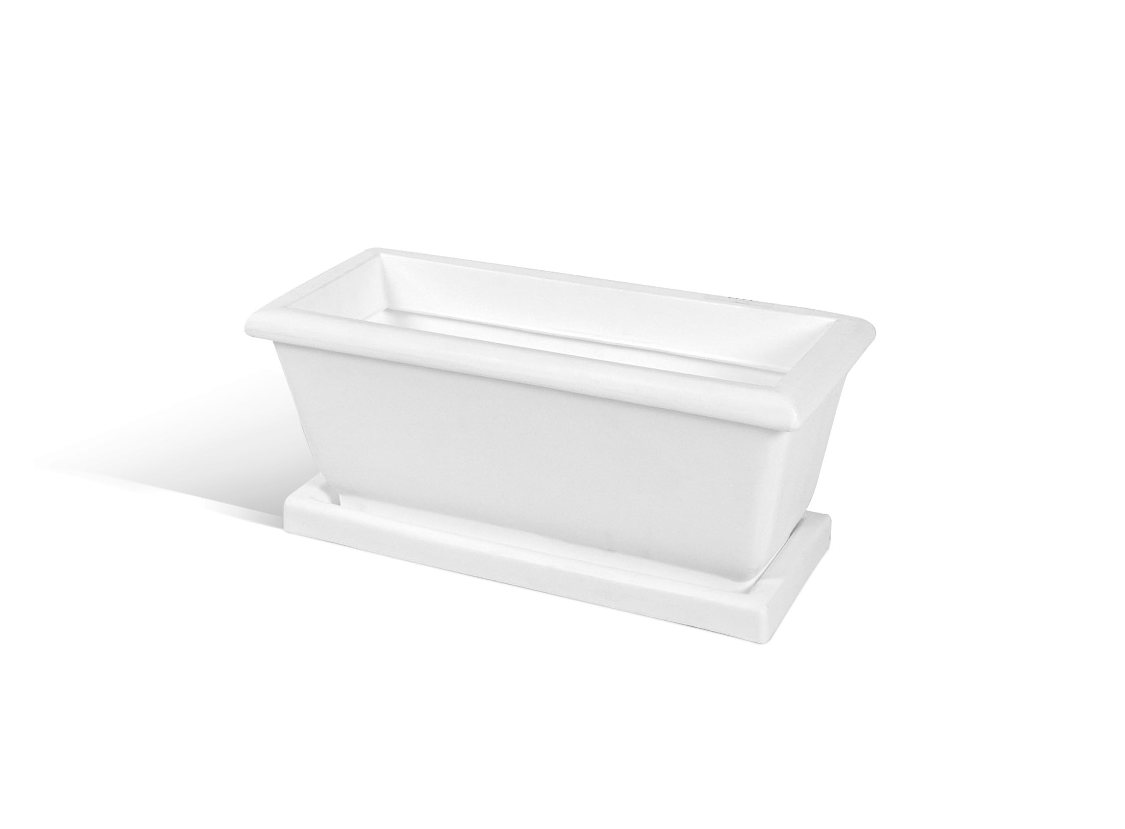 Jardinière rectangulaire 51x22x23 cm avec soucoupe Kloris plastique
