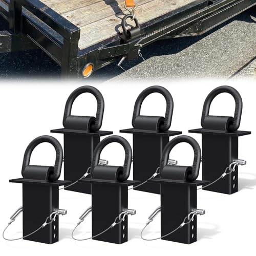 Stake Pocket D Ring 18000lbs D Rings Heavy Duty Stake Pocket Tie Down for Trailers and Flatbeds Trucks Removable Trailer Tractor Tie Down Accessories Anchor for Flatbed Cargo Trucks 6 Pack
