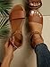 Verdusa Women's One Band Ankle Strap Flat Sandals Open Toe Walking Shoes Brown 9.5
