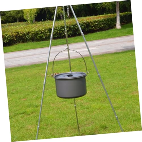 Anneome Aluminum Outdoor Cooking Pot with Lid for Camping and Picnics Portable Large Capacity Cookware for People Multipurpose Hanging Pot for Barbecue and Group Outdoor Cooking - Image 4
