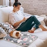 Miss Good 3 Pcs Guinea Pig Bed Mat, 46x34cm Washable Small Animal Plush Bed, Warm Fluffy Fleece Sleeping Pad for Bunny Pet Cat Hamster Rat Hedgehog Chinchilla Rabbit Bedding - Image 6
