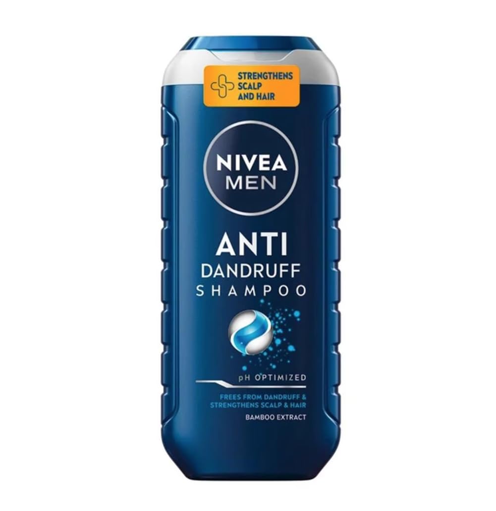 NIVEA MEN Lot de 6 shampoings puissants anti-pelliculation enrichis à l'extrait de bambou, pour les cheveux et les combats contre les pellicules grâce à sa formule active System, fournissant un soin