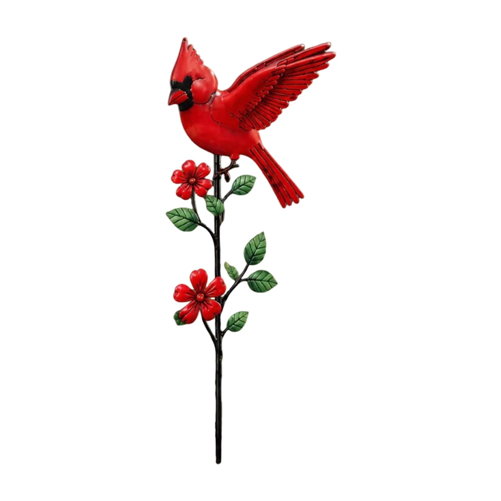 pidodou Red Bird Garden Stake Metal Lawn Ornament for Yard Pathway
