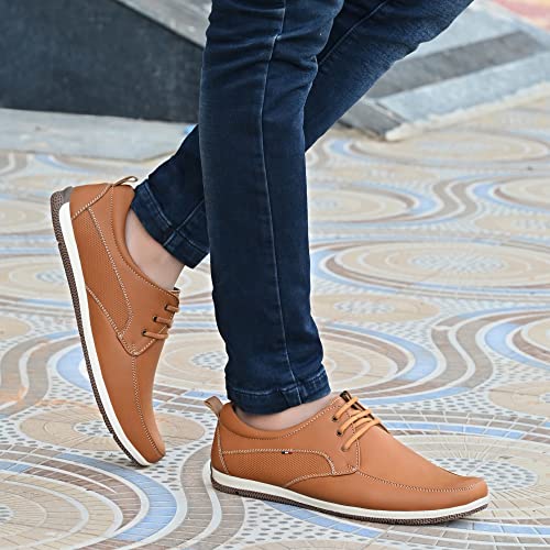 Image of Centrino Stylish Sneakers for Man | Shoes for Men Casual | Trendy Lightweight Lace-Up Canvas Shoes | Cushioned Insole | Breathable Comfortable Walking Shoes for Men | Anti-Skid Sole | Mens Shoes Daily (5650)