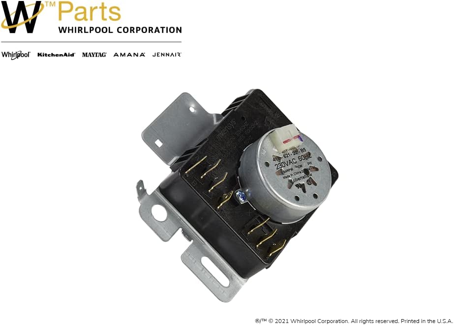 Whirlpool W10857612 Dryer Timer, Small, Black