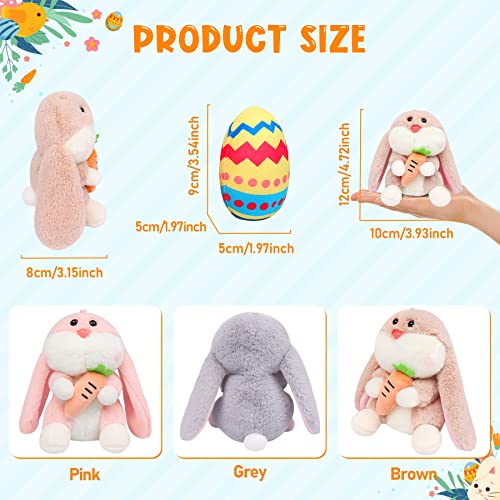 Fortuning's Jds Easter Basket Stuffers, Kawaii Bunny Stuffed Animals With Colorful Eggs As Easter Plush Gift For Kids, Mini Rabbit Plush Pillow Toys(5 Pieces,4.72") #TOP2