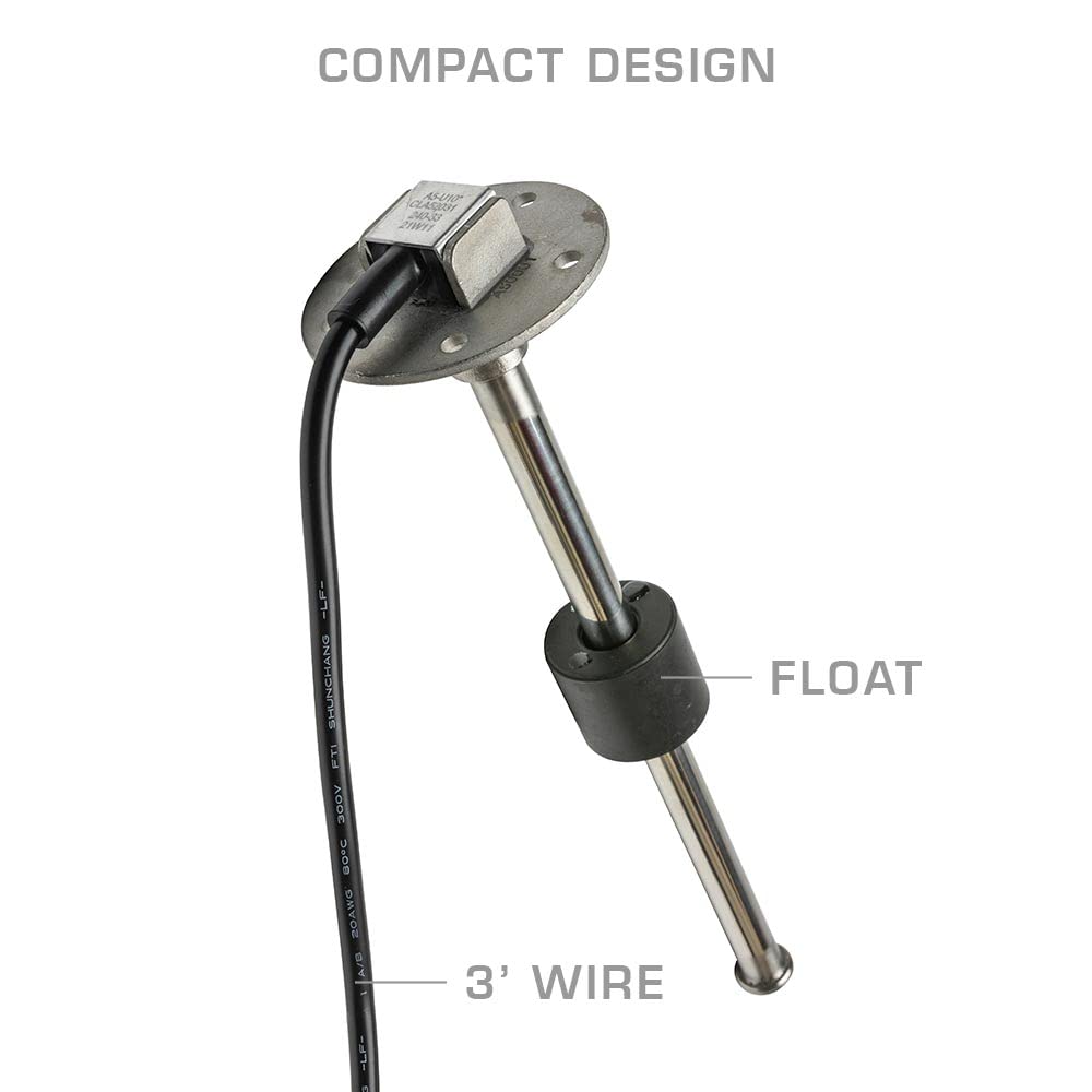 GlowShift 9" Depth Fuel Level Sensor Sender Compatible with Aftermarket Fuel Cells, Cars & Trucks - 240-33 Ohm - for Gas & Diesel Fuel