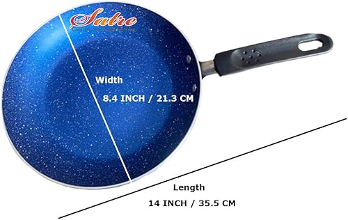 Miniatura 2 de Satre Online and Marketing Sartén de inducción de aluminio antiadherente con Handel, sartén Dosa, Omlet, sartén de cocina (1 piezas), color azul