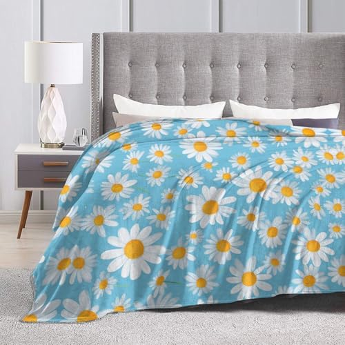Couverture de voyage flanelle bleu clair lit canapé - 5