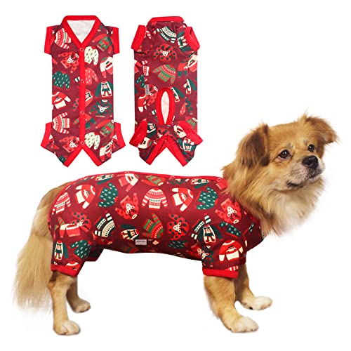 Tony Hoby Dog Pajamas Dog Shirts to Keep Warm in Cold Weather Dog Jumpsuit Pajamas for Small Medium Dog red Boy L  Cucciolini Doodles Tony hoby dog pajamas dog shirts to keep warm in cold weather dog jumpsuit pajamas for small medium dog red boy l   cucciolini doodles