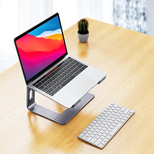 Image of BESIGN LS03 Aluminum Laptop Stand, Ergonomic Detachable Computer Stand, Notebook Holder, Laptop Mount Compatible with Air, Pro, Dell, HP, Lenovo More 10-15.6 inch Laptops, Space Gray
