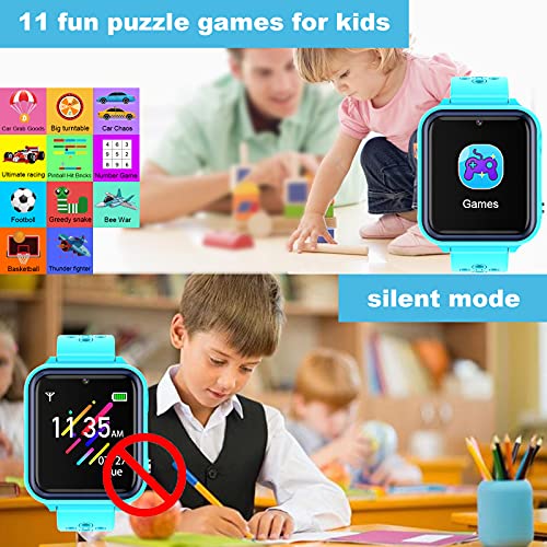 Jsbaby Smart Watch For Kids,Kids Smart Watch Waterproof With Sos,Two Way Call,Music And Video Player,11 Puzzle Games, Girls And Boys Birthday Gift (Blue) #TOP3