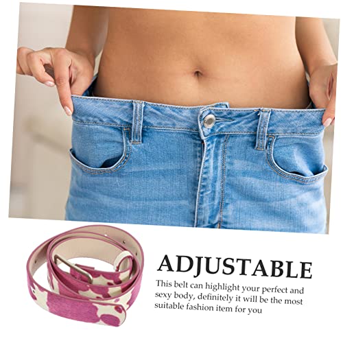 Adjustable Cow Print Belt for Pants Women Western Style PU Faux Horsehair Leather Strap Animal Print Accessory for Jeans and Casual Outfits4
