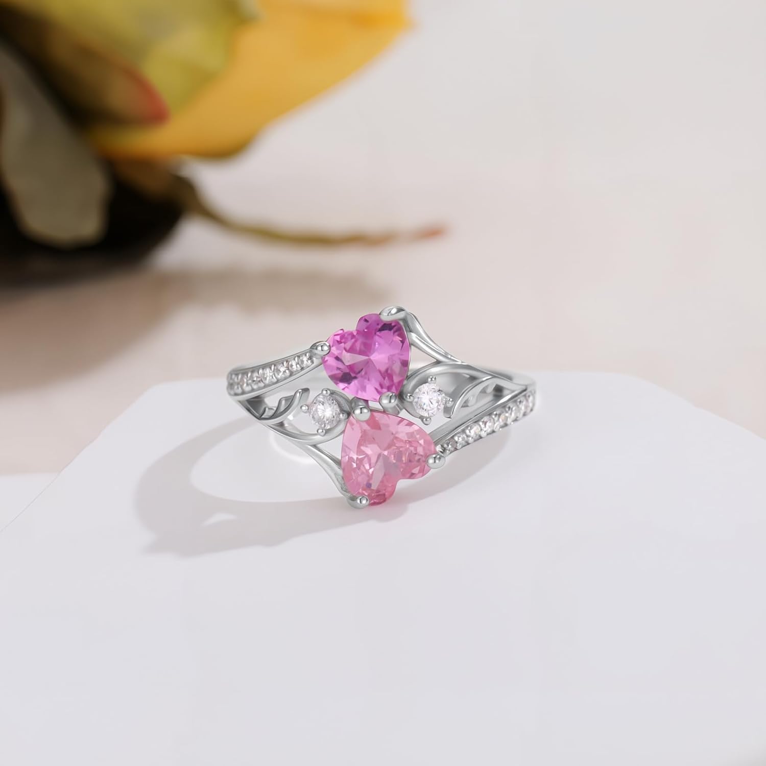 Amethyst/Sapphire/Aquamarine Ring for Women 925 Sterling Silver Gemstone Engagement Anniversary Rings Birthstone Ring Adjustable size 7