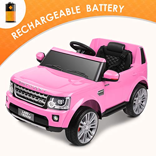 BAHOM Kids 12V Ride On Car Truck with Storage Electric Toy Vehicle with 2.4G Remote Control, Lockable Doors, for Girls Boys Age 3-8 (Pink)
