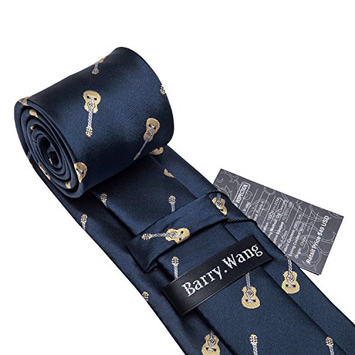Image of Barry.Wang Fun Animal Ties for Men Designer Handkerchief Cufflink WOVEN Casual Necktie Set Festival