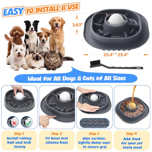 2-in-1 PandaTOP Slow Feeder Dog Bowl w/ Rolling Lick Ball 8.49 + Free Shipping w/ Prime or on 35+ + 50% Off Code E9GZMBS1 - image 7