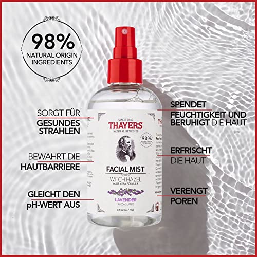 Thayers Alcohol-Free Witch Hazel Facial Mist Toner With Aloe Vera, Lavender, 8 Ounce #TOP1