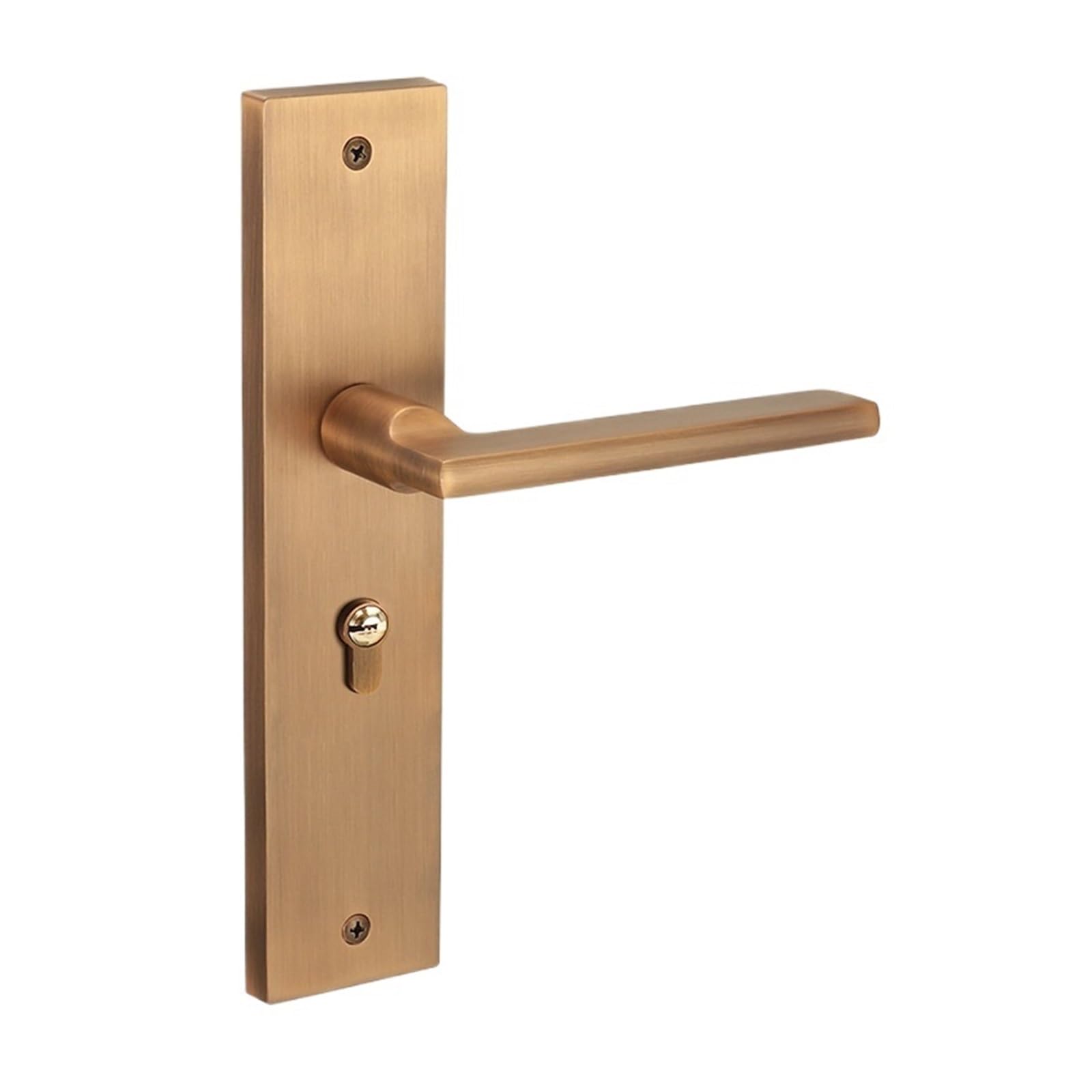 NYRXRYTCA Retro Chinese Bedroom Door Lock Yellow Bronze Indoor Door Wooden Door Handle Silent Magnetic Door Lock(82H15 yellow bronze silent)